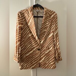 A New Day Tan Print Blazer Size XS